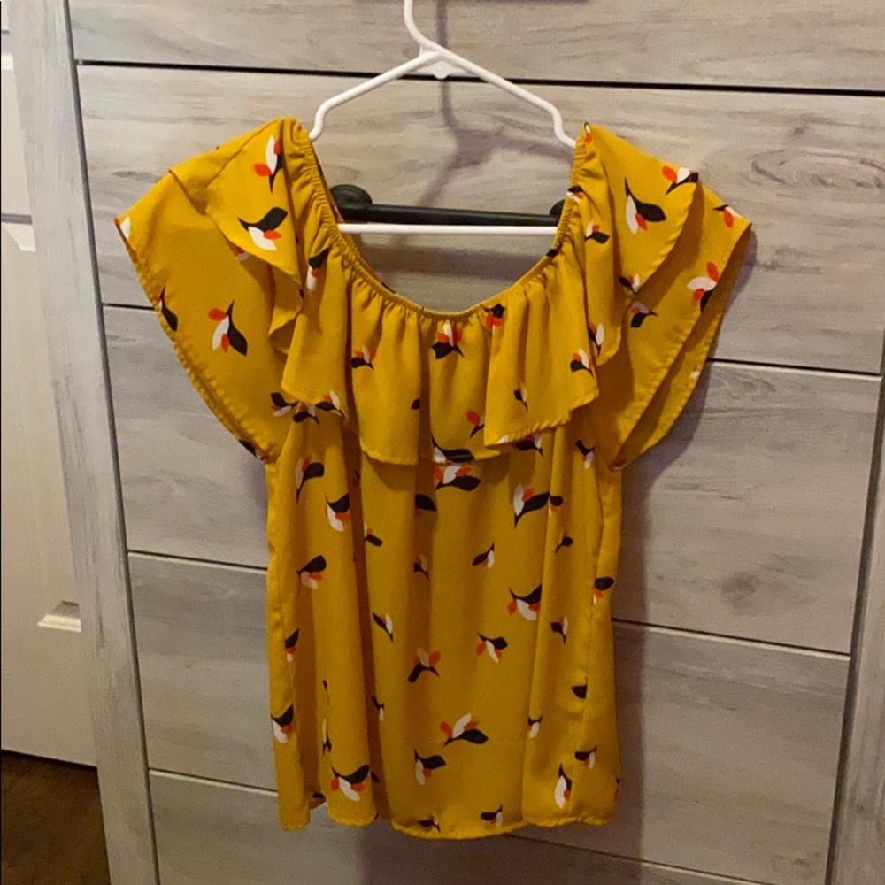 Yellow off shoulder top
